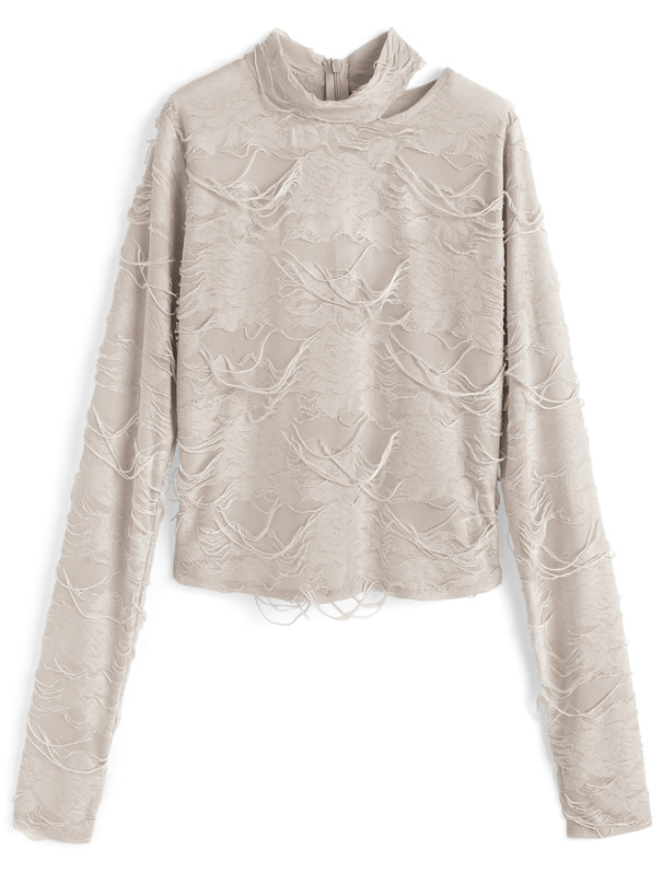 フラワーダメージデザイントップス