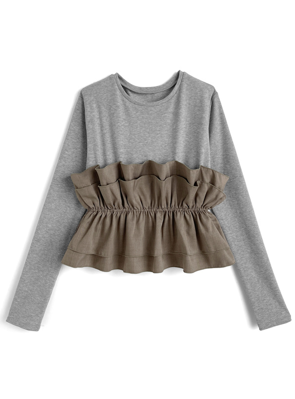 フリルレイヤード風トップス