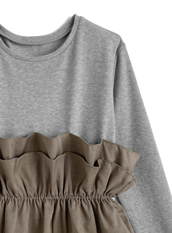 フリルレイヤード風トップス