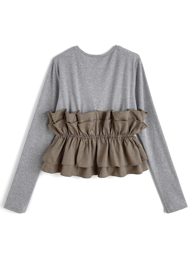 フリルレイヤード風トップス