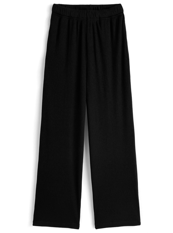 リブニットソーストレートパンツ