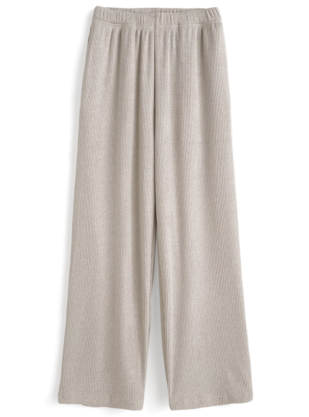 リブニットソーストレートパンツ