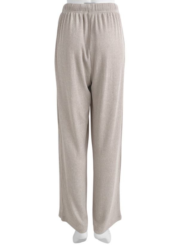 リブニットソーストレートパンツ