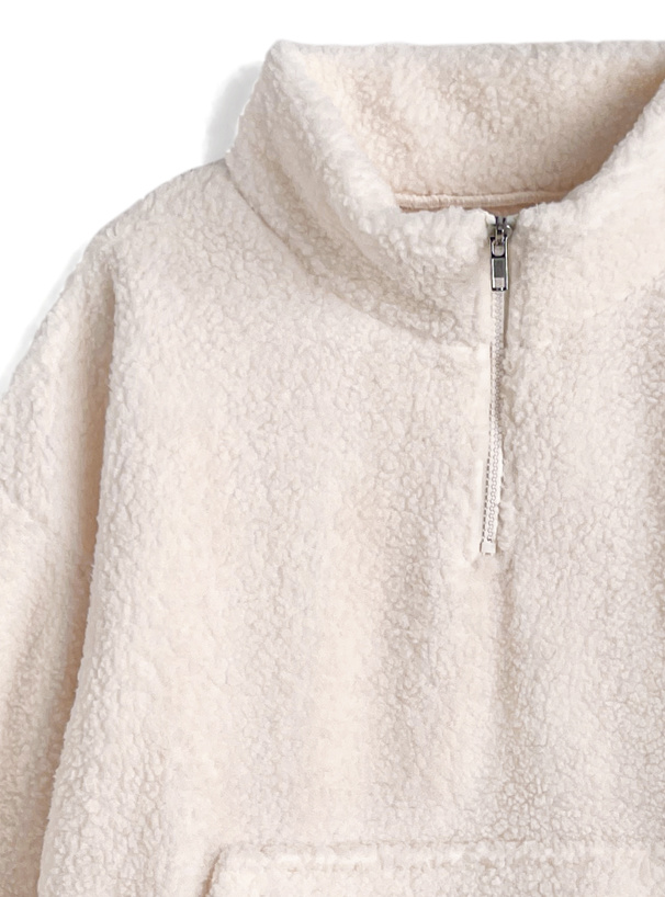 ボアハーフジップブルゾン