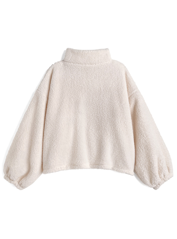 ボアハーフジップブルゾン