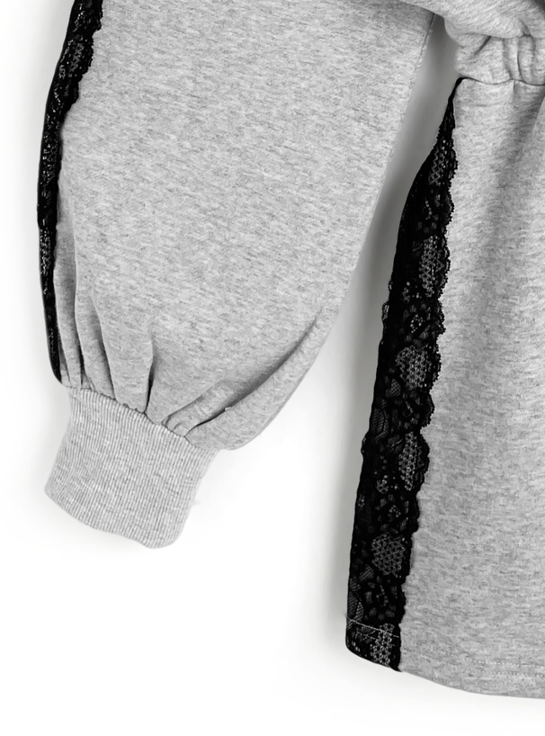 オフショルダーサイドレーススウェットワンピース