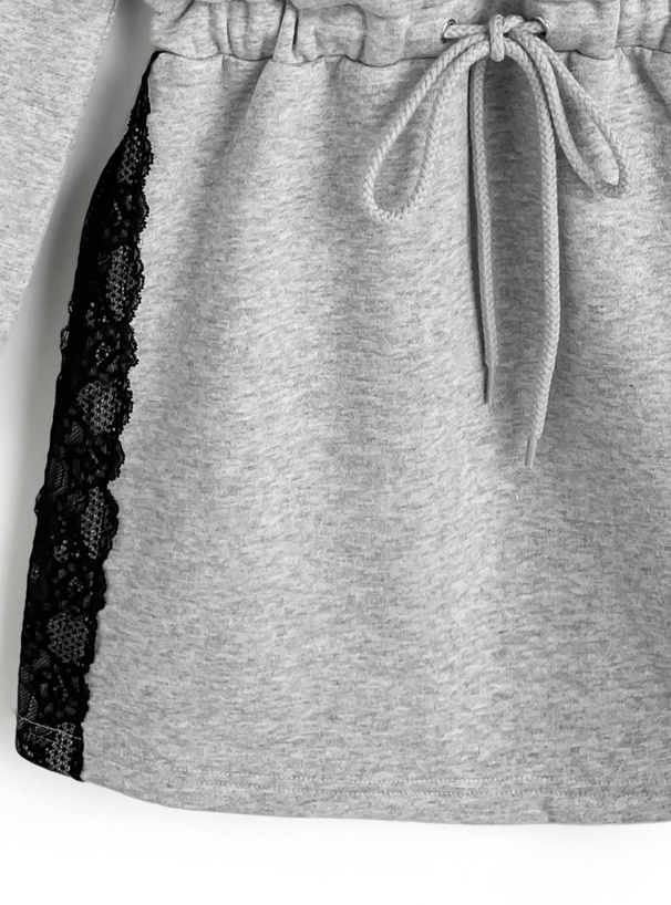 オフショルダーサイドレーススウェットワンピース