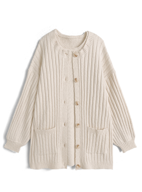 ニットカーディガン×ノースリーブミニワンピースセットアップ