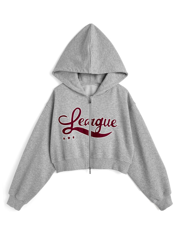 ダブルジップロゴショート丈ウェットパーカー