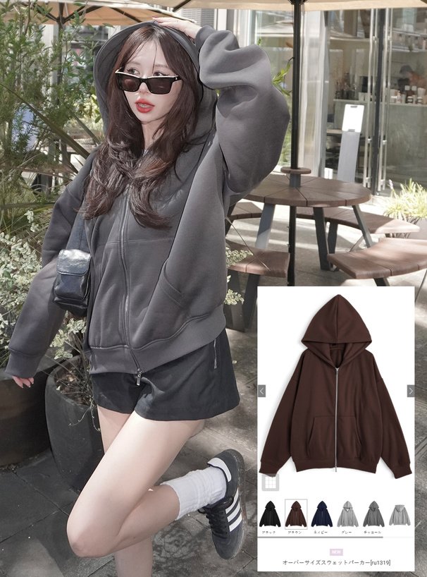 オーバーサイズスウェットパーカー