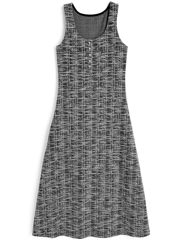 カットツイードノースリーブロングワンピース