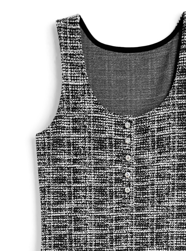 カットツイードノースリーブロングワンピース