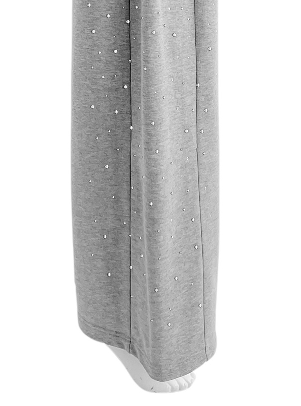 ラインストーンバレルレッグスウェットパンツ