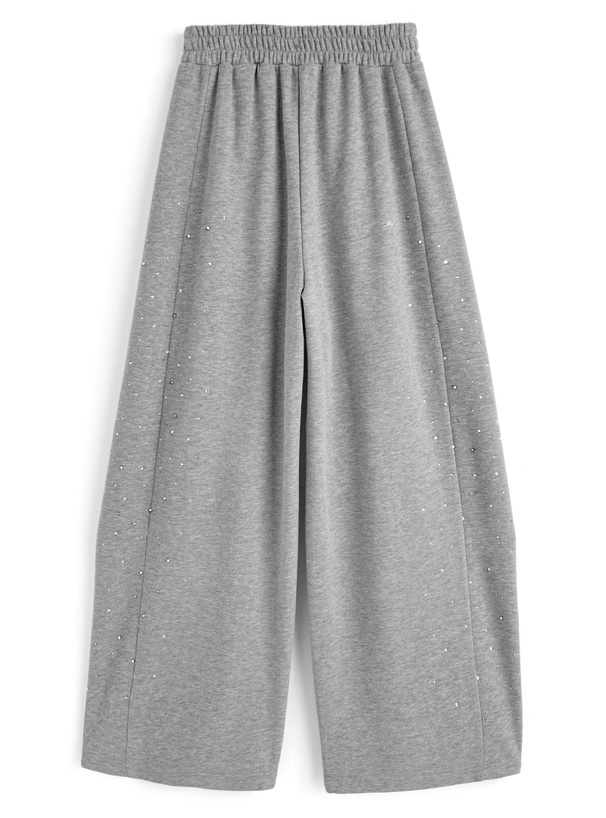 ラインストーンバレルレッグスウェットパンツ