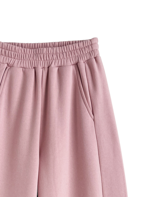 ダブルジップパーカー×ワイドパンツ裏起毛スウェットセットアップ