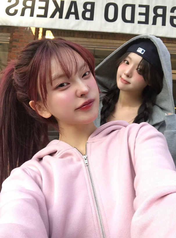 ダブルジップパーカー×ワイドパンツ裏起毛スウェットセットアップ