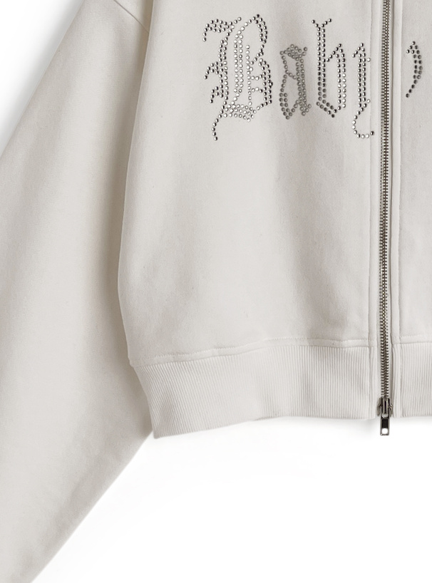ラインストーンロゴダブルジップパーカー[ru1332] | レディース