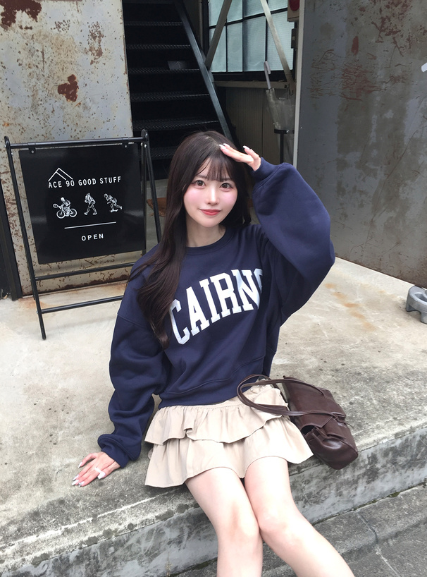 ロゴ刺繍スウェットトップス