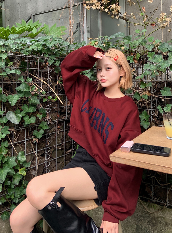 ロゴ刺繍スウェットトップス