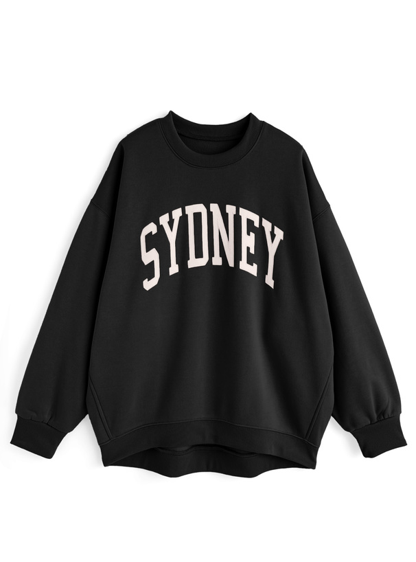 オーバーサイズロゴ刺繍スウェットトップス