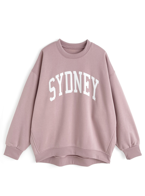 オーバーサイズロゴ刺繍スウェットトップス