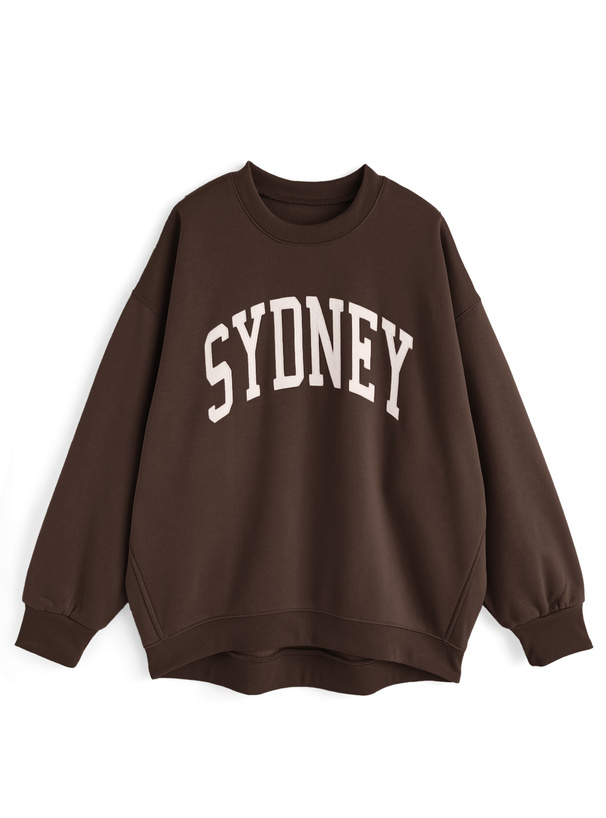 オーバーサイズロゴ刺繍スウェットトップス