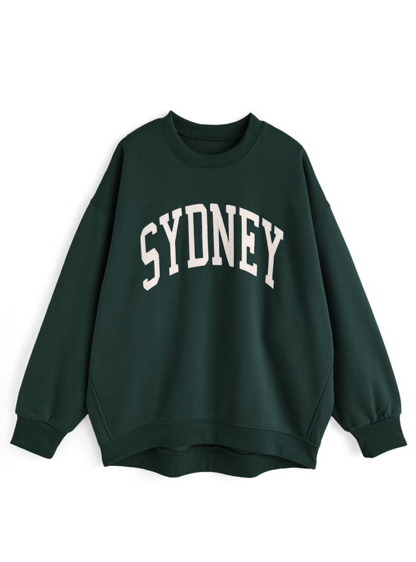 オーバーサイズロゴ刺繍スウェットトップス