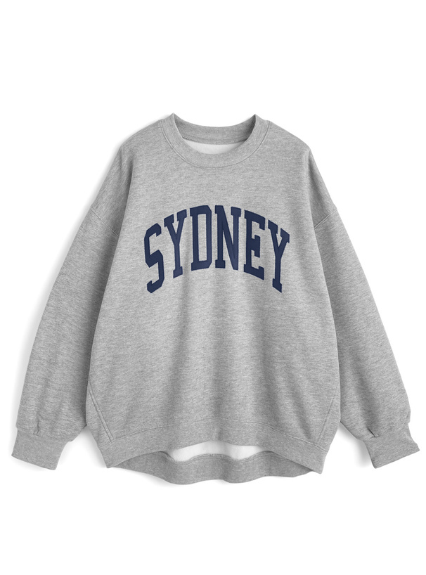 オーバーサイズロゴ刺繍スウェットトップス