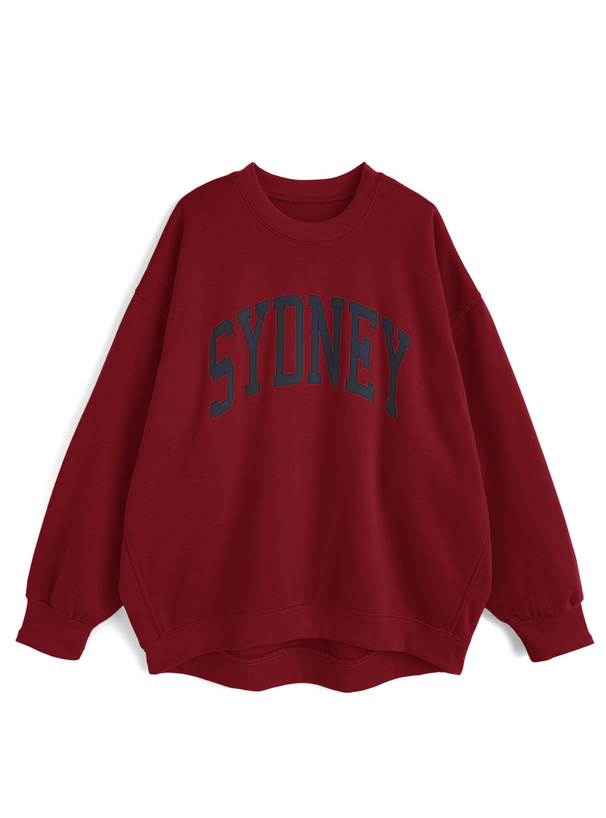 オーバーサイズロゴ刺繍スウェットトップス