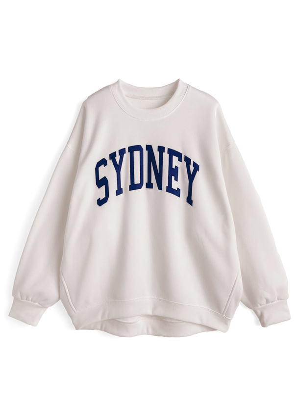 オーバーサイズロゴ刺繍スウェットトップス