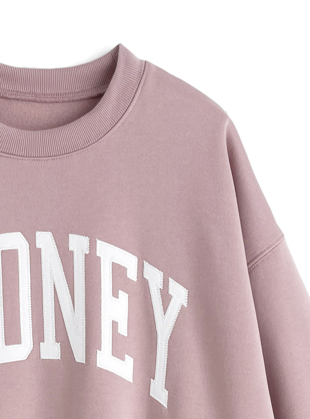 オーバーサイズロゴ刺繍スウェットトップス