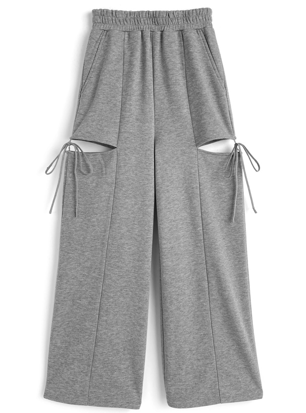 サイドカットアウトリボンスウェットパンツ[ru1336] | レディース