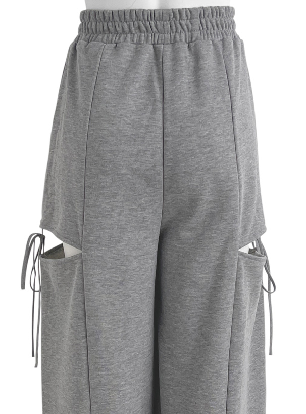 サイドカットアウトリボンスウェットパンツ