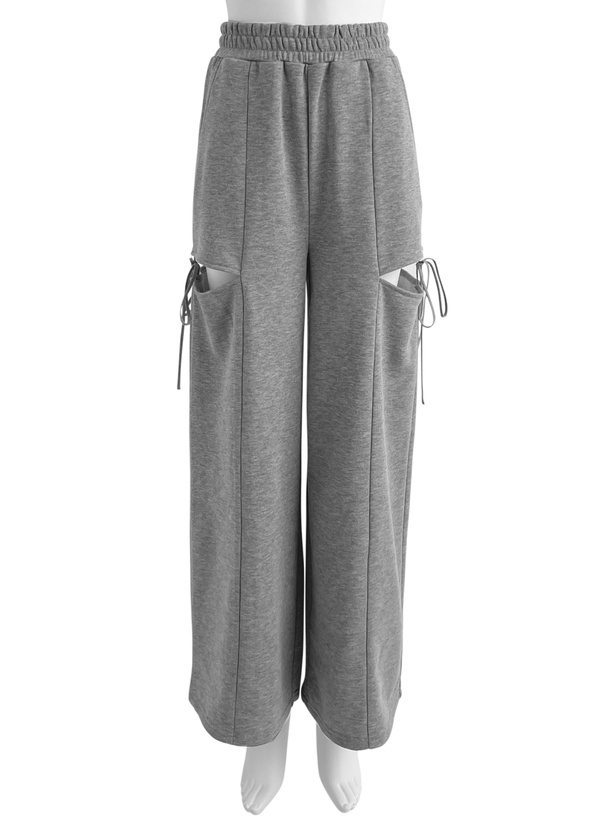 サイドカットアウトリボンスウェットパンツ