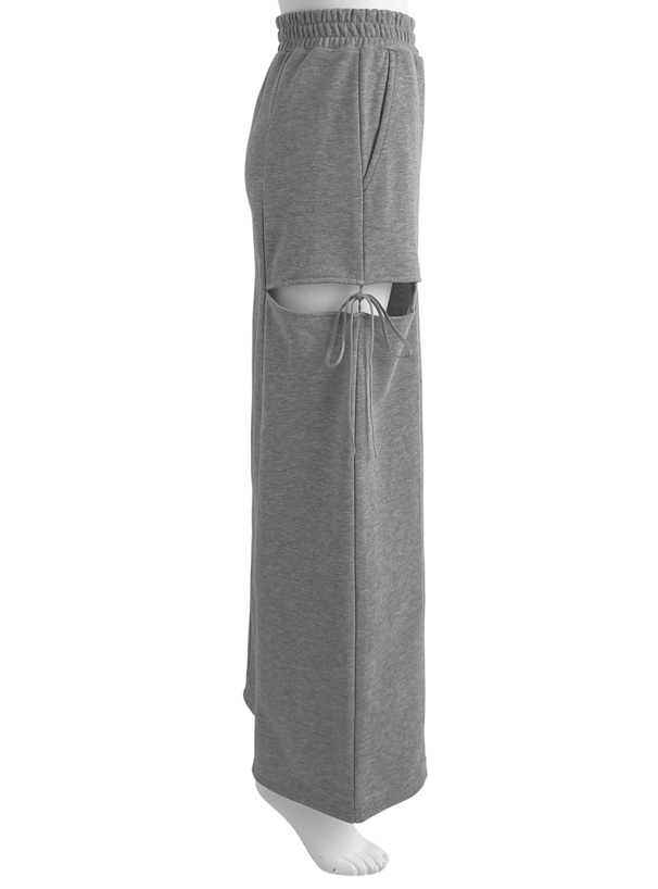 サイドカットアウトリボンスウェットパンツ