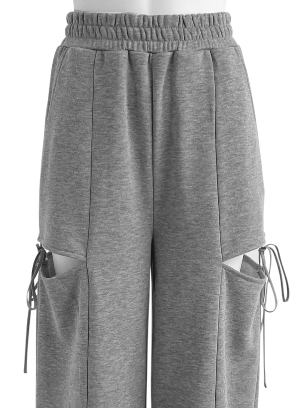 サイドカットアウトリボンスウェットパンツ