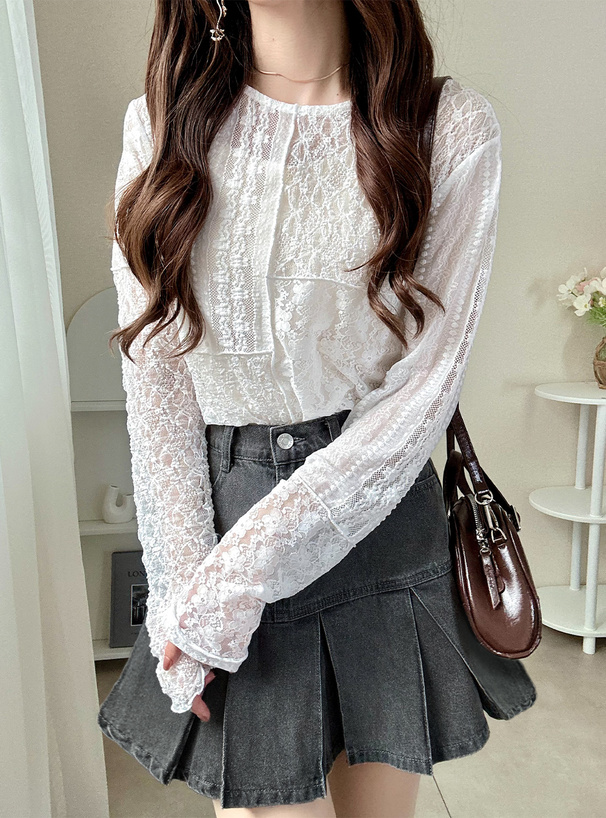 パッチワークレーストップス[ru1344] | レディースファッション通販の