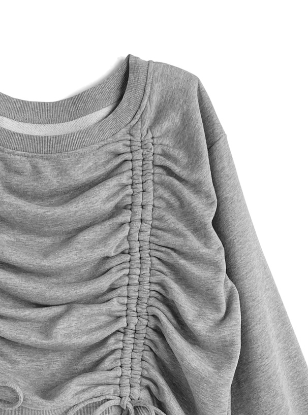 ドロストリボンスウェットトップス