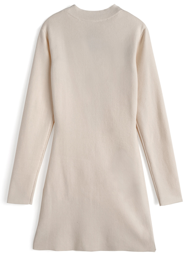 フロントオープン配色リボンワンピース