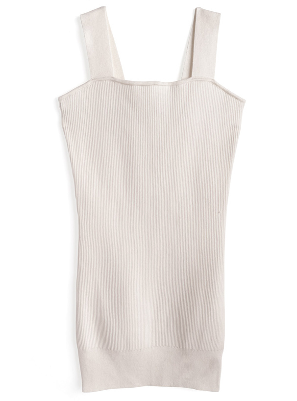 フリンジツイードカーディガン×リブミニワンピースニットセットアップ