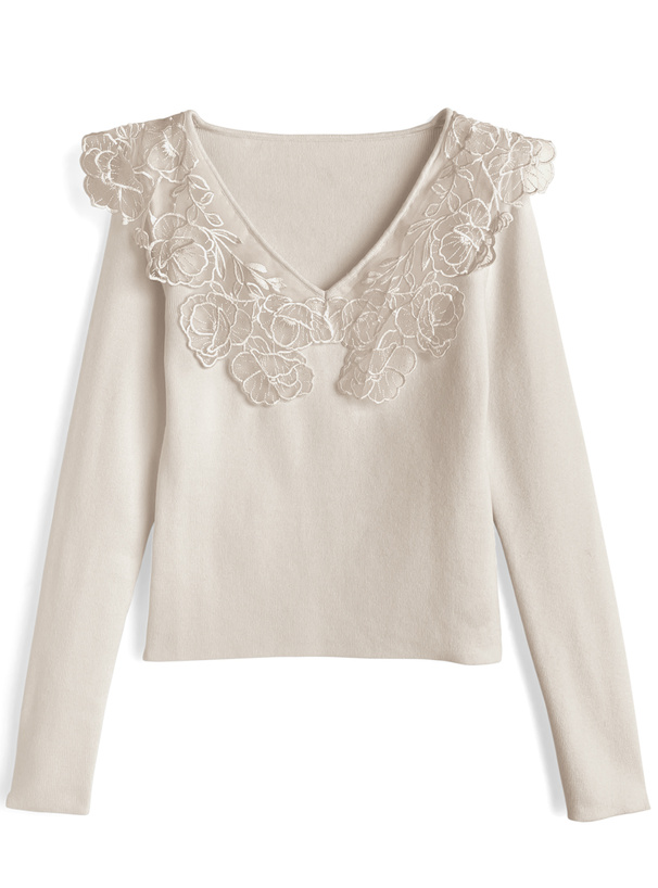 レースカラーニットトップス[ru1357] | レディースファッション通販の