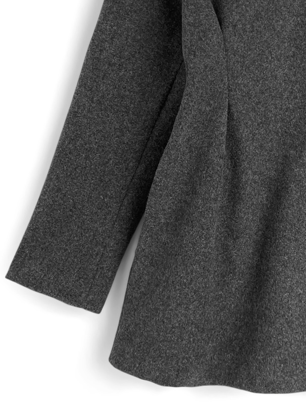 ベロアパイピングカラーミドル丈コート