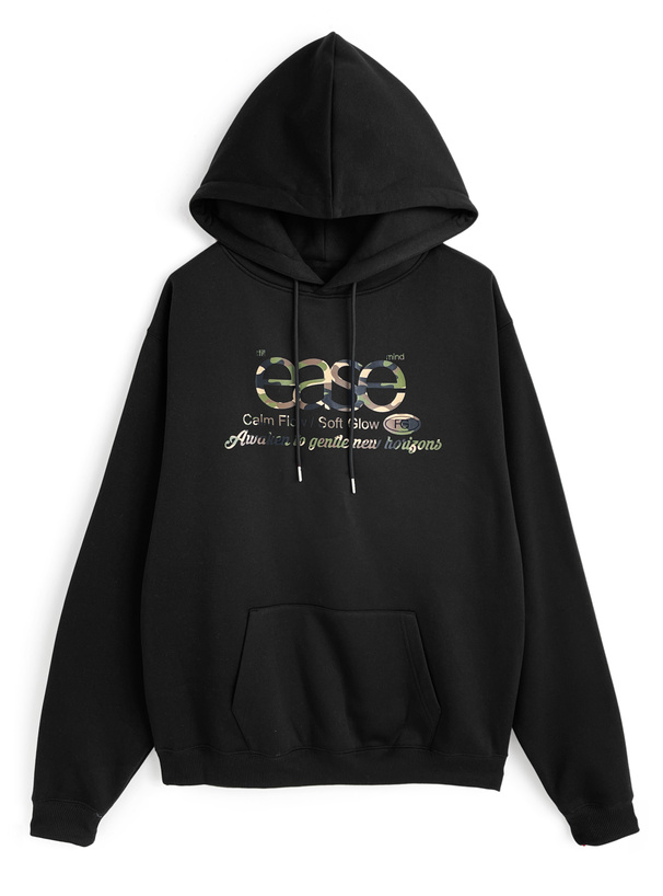 カモフラージュ柄ロゴプリントスウェットパーカー[ru1370