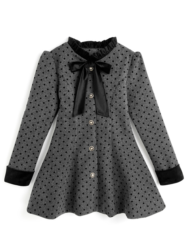 ドット柄リボンフレアミニコート[ru1377] | レディースファッション