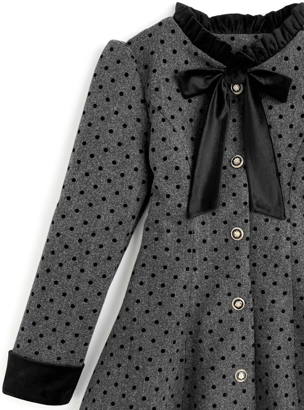 ドット柄リボンフレアミニコート[ru1377] | レディースファッション