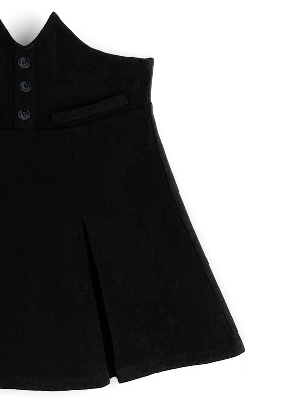 ネクタイ付きビッグカラーブラウス×デザインスカートセットアップ