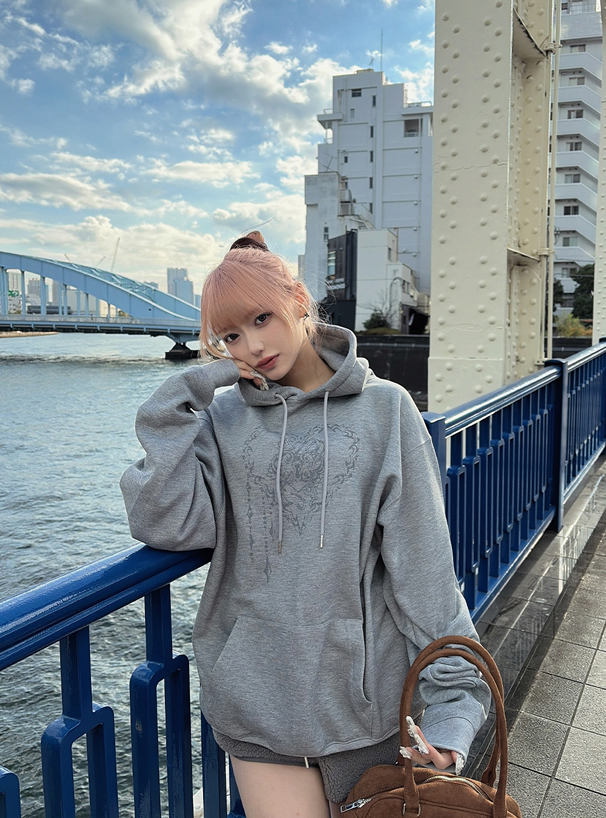 ロゴプリントスウェットパーカー[ru1396] | レディースファッション