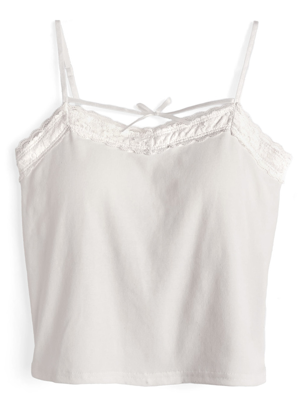 カップ付きリボンレースキャミソール