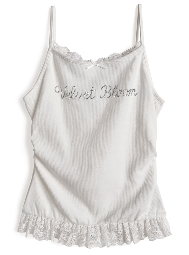 パールレースフリルキャミソール