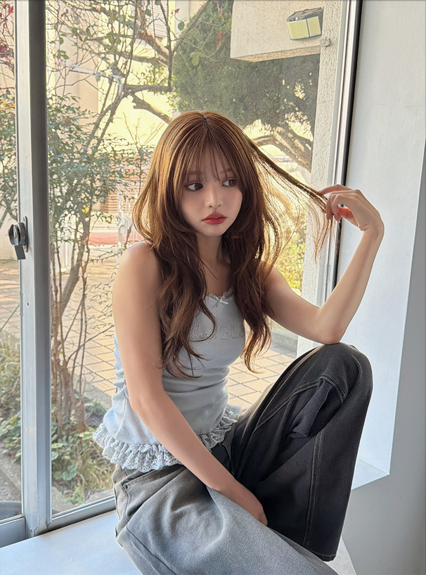 パールレースフリルキャミソール